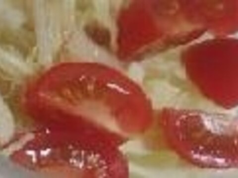 【お手伝いレシピ】プチトマトとキャベツのサラダ